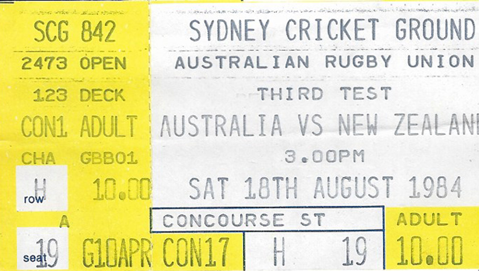 AUSTRALIA & NEW ZEALAND RUGBY TICKETS at RUGBY RELICS