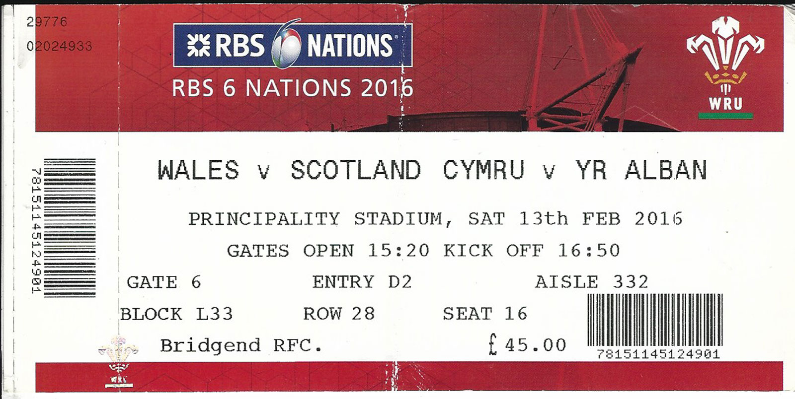 Wales Welsh International Rugby Tickets