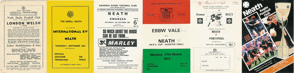 NEATH RFC WALES HOME RUGBY PROGRAMMES 1993 WELSH AND ENGLISH CLUBS 