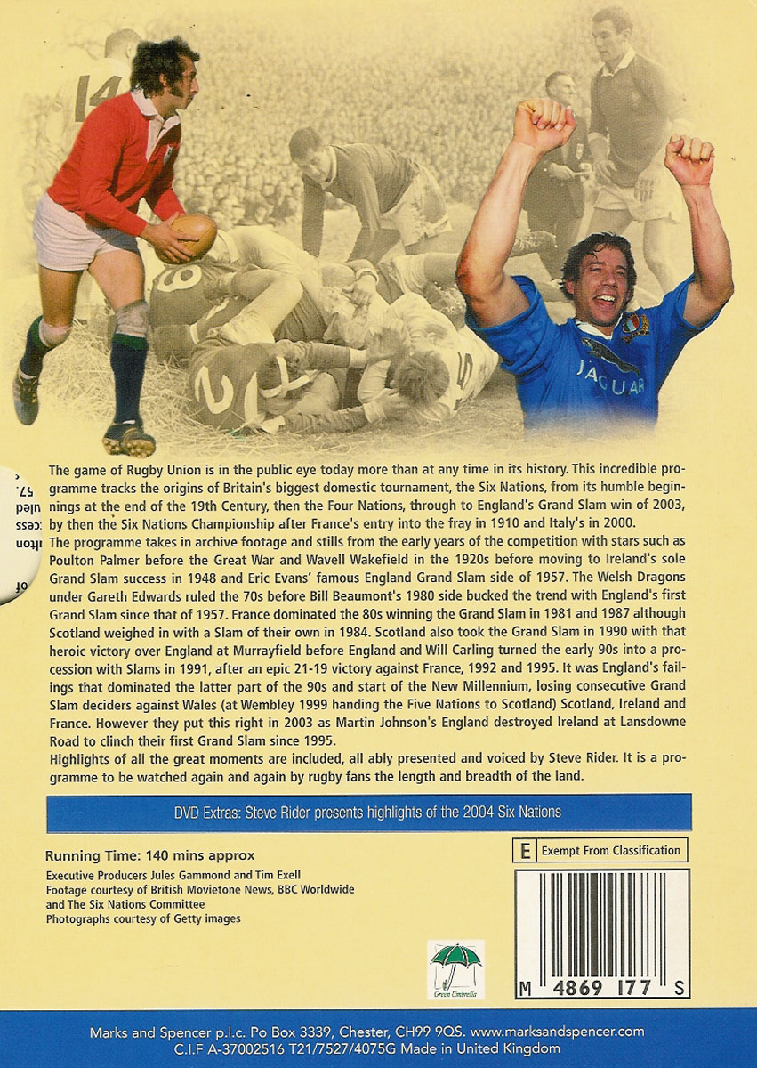 Rugby DVDs, a superb selection of rugby DVDs from around the world