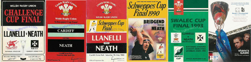 WALES HOME RUGBY PROGRAMMES 1993 WELSH AND ENGLISH CLUBS NEATH RFC 