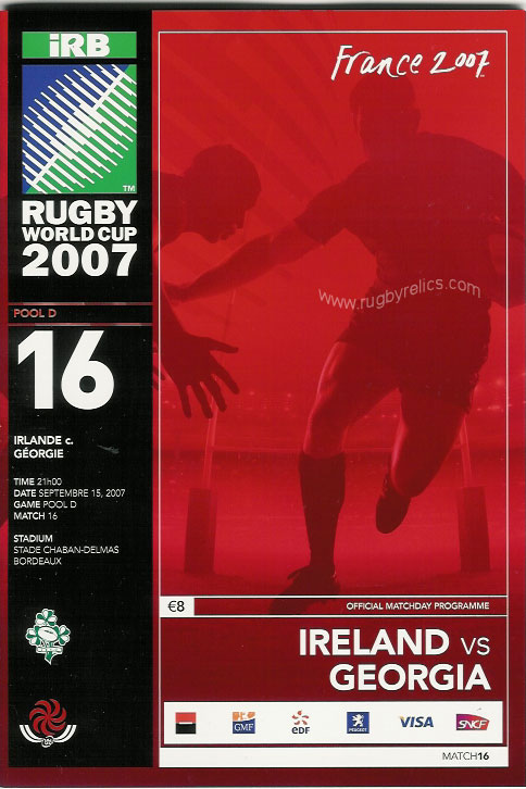 Rugby World Cup programmes 1987, 1991, 1995, 1999, 2003, 2007 & 2011