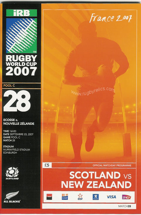 Rugby World Cup programmes 1987, 1991, 1995, 1999, 2003, 2007 & 2011