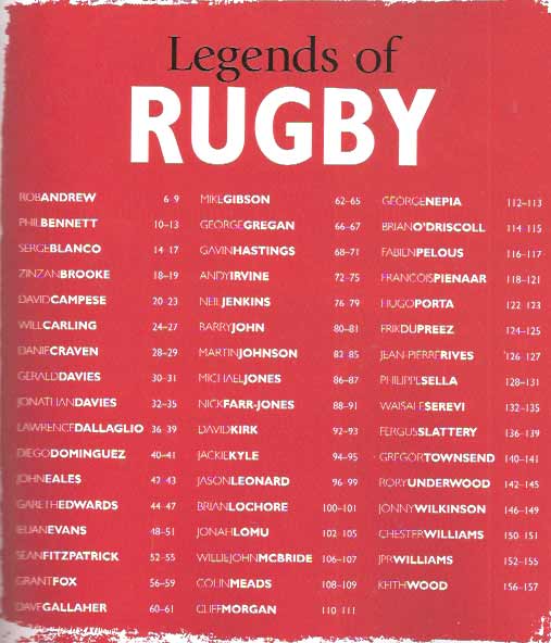 Rugby biographies, all the great players